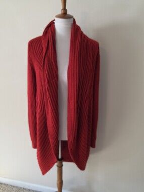 Alpaca Connection Made In Peru Elegant Red Women's Sweater Cardigan